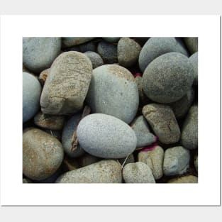 Blue and grey beach pebbles Posters and Art